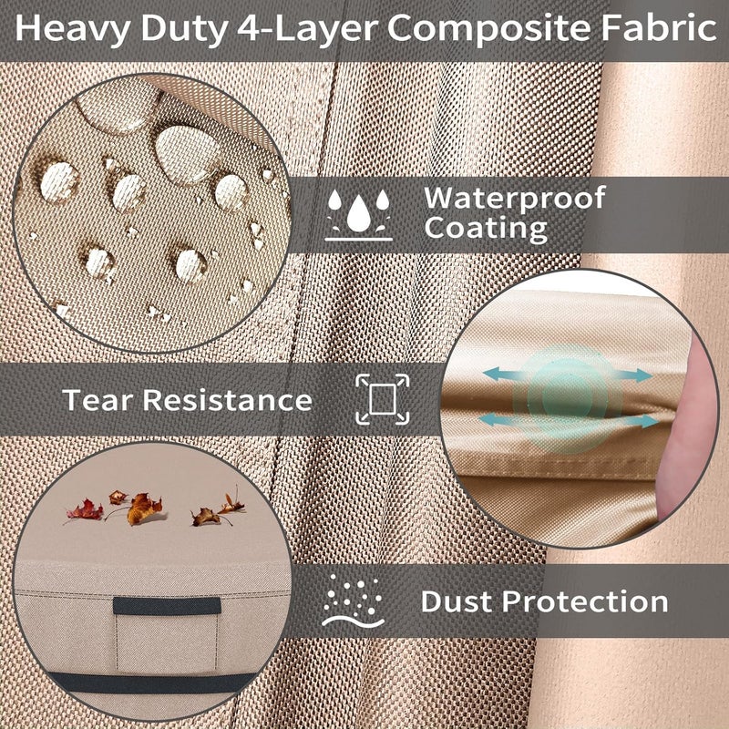 AKEfit Round Hot Tub Cover, 600D Polyester Waterproof for Hot Tub, UV Protection & Windproof, 83''x 20'', Brown - Image 3